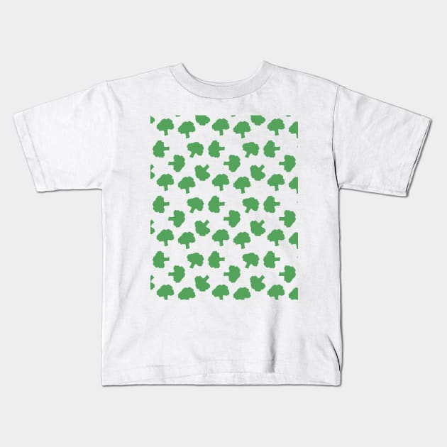 BROCCOLI VEGETABLE FOOD PATTERN Kids T-Shirt by deificusArt